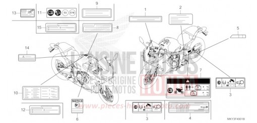 ETIQUETTE DE PRECAUTIONS (CBR650RA) CBR650RAN de 2022